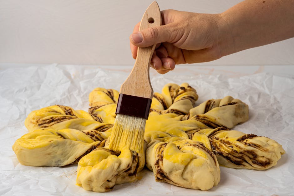 Pain tressé brillant après cuisson