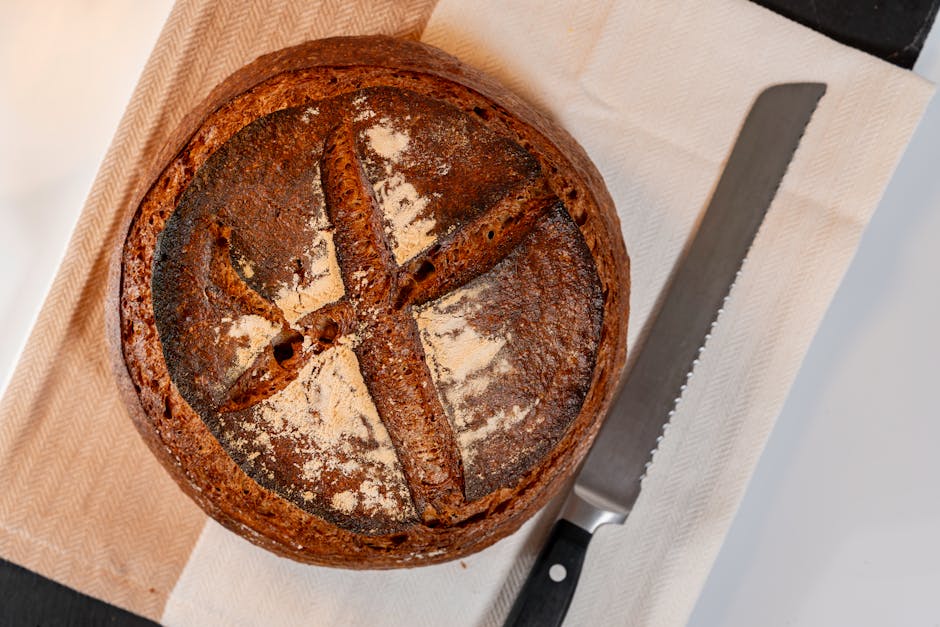 Pain scarifié au rasoir avant cuisson