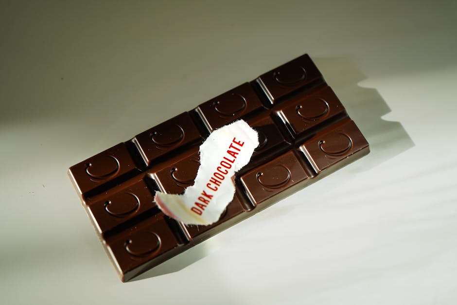 Barre de chocolat noir pour pâtisserie