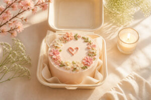 Gateau bento floral pastel
